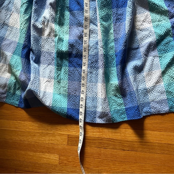 Blue Plaid with Open Back LOFT Dress, XL, NWT - Picture 4 of 10